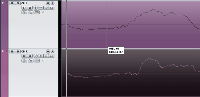 After aligning the overhead tracks to each other.
