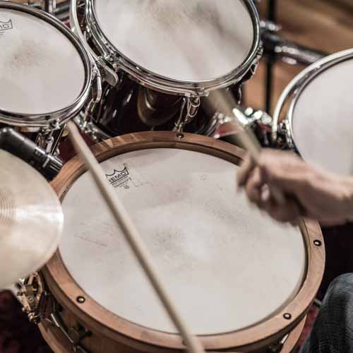 Studio drummer playing a country groove